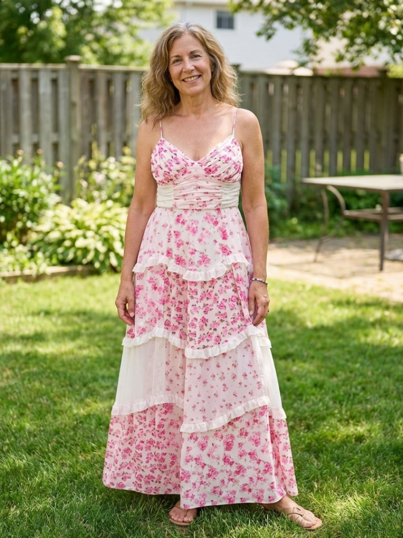 Linnea | Spaghetti Strap Ruched Bodice Floral Tiered Maxi Dress