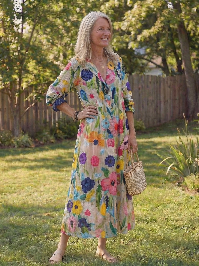Virelle | Botanical Flow Maxi Dress