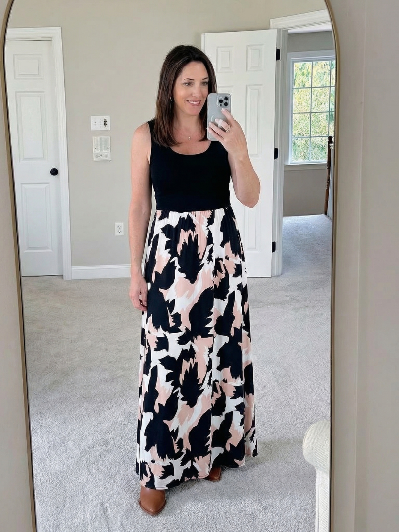 Zéphira | Sleeveless Scoop Neck Printed Maxi Dress